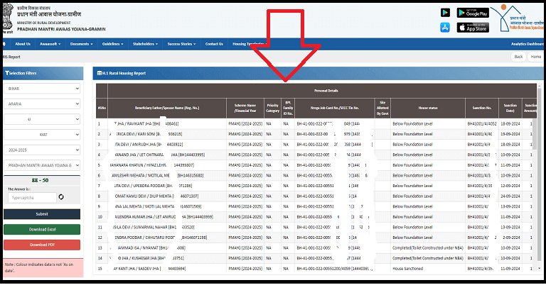 PM Awas Yojana Gramin Survey List Download 2025