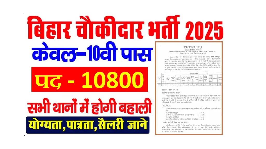 Bihar Police Station Chowkidar Vacancy 2025