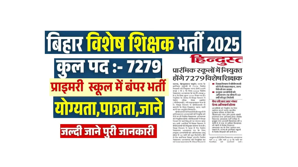 Bihar Special Teacher Vacancy 2025