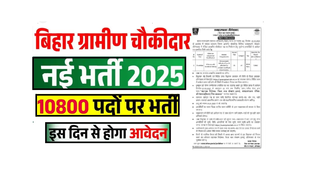 Bihar Gramin Chaukidar Vacancy 2025