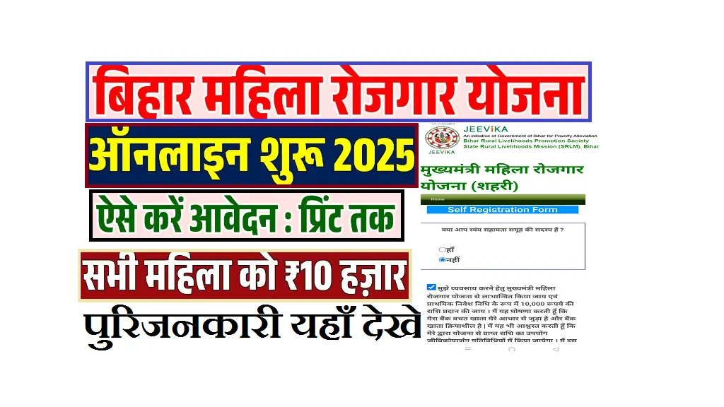 Bihar Mahila Rojgar Yojana 2025 Online Apply