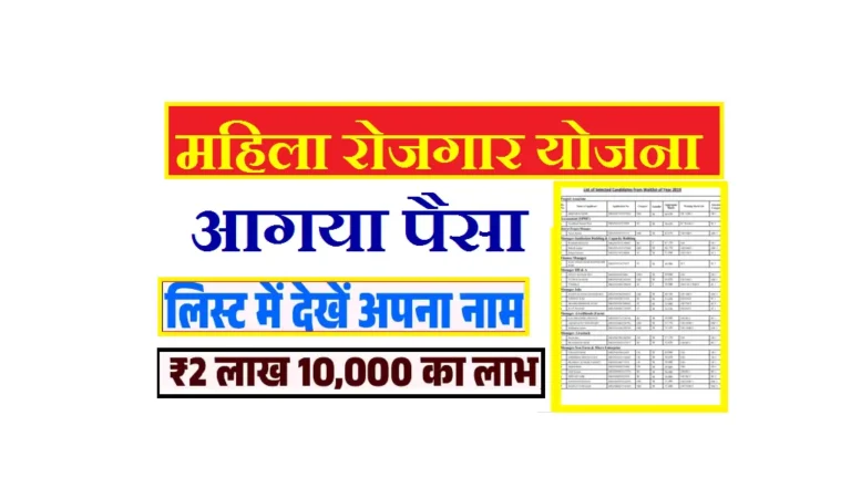 Bihar Mahila Rojgar Yojana Payment List Released 2025
