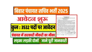 Bihar Panchayat Sachiv Vacancy 2025 Online Apply