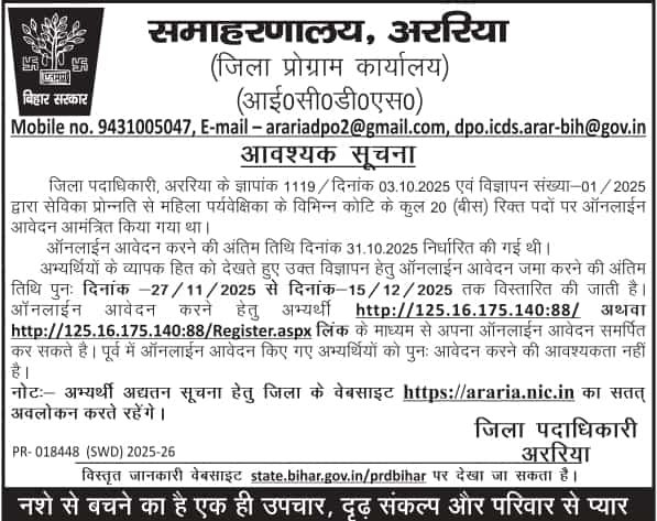 Anganwadi Vacancy Bihar 2025