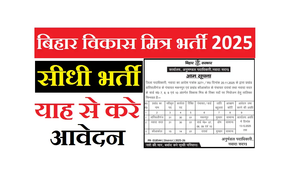 Bihar Vikas Mitra Recruitment 2025