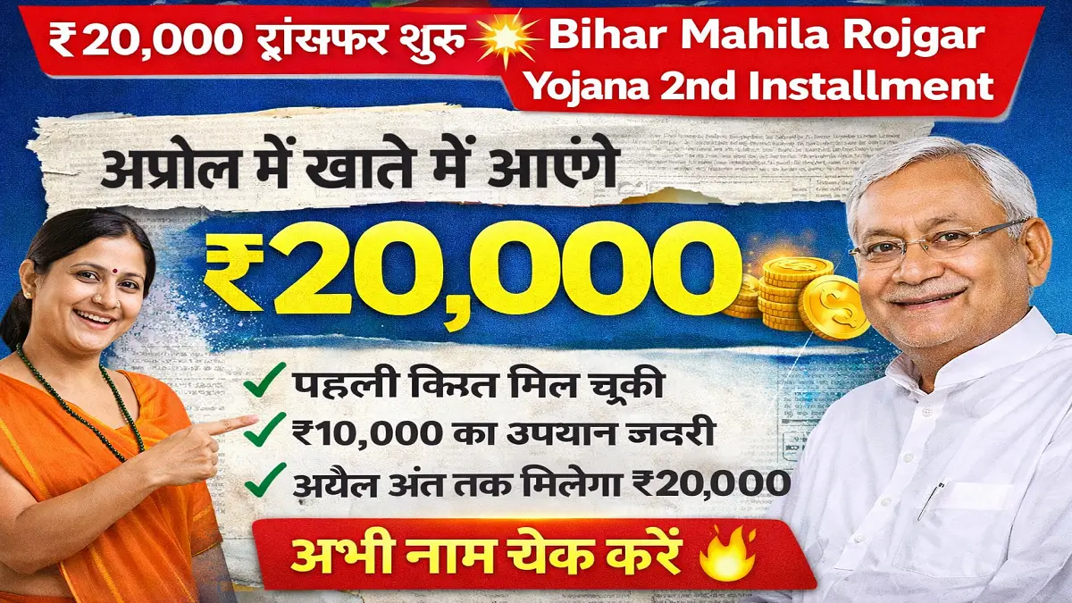 Bihar Mahila Rojgar Yojana 2nd Installment 2026